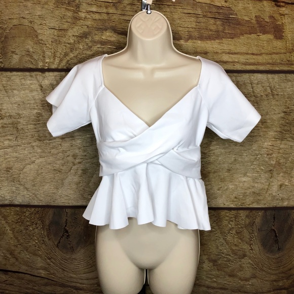 Carbon38 Womens Off The Shoulder Ruffle Top - Picture 2 of 6